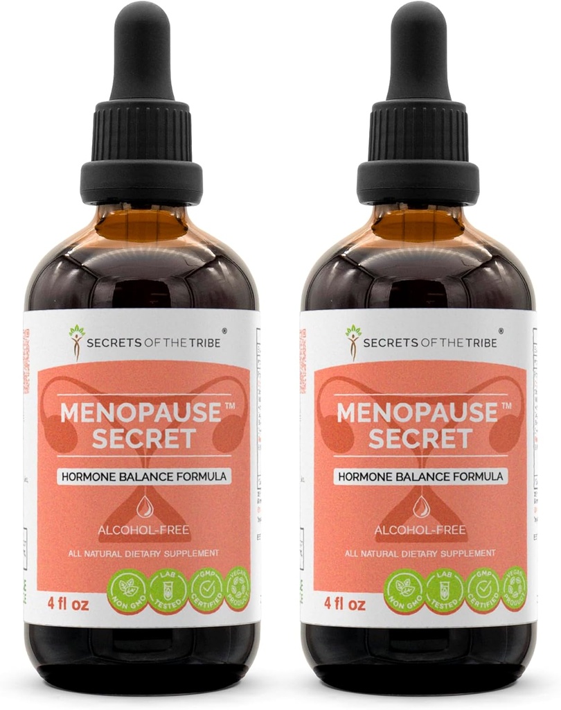 Menopause 비밀 알콜 자유로운, 글리세리이트 검정 Cohosh, Vitex, 빨간 클로버, Maca, Dong Quai, St. John's Wort. Tincture의 초본 추출물 호르몬 균형 공식 2x4 OZ
