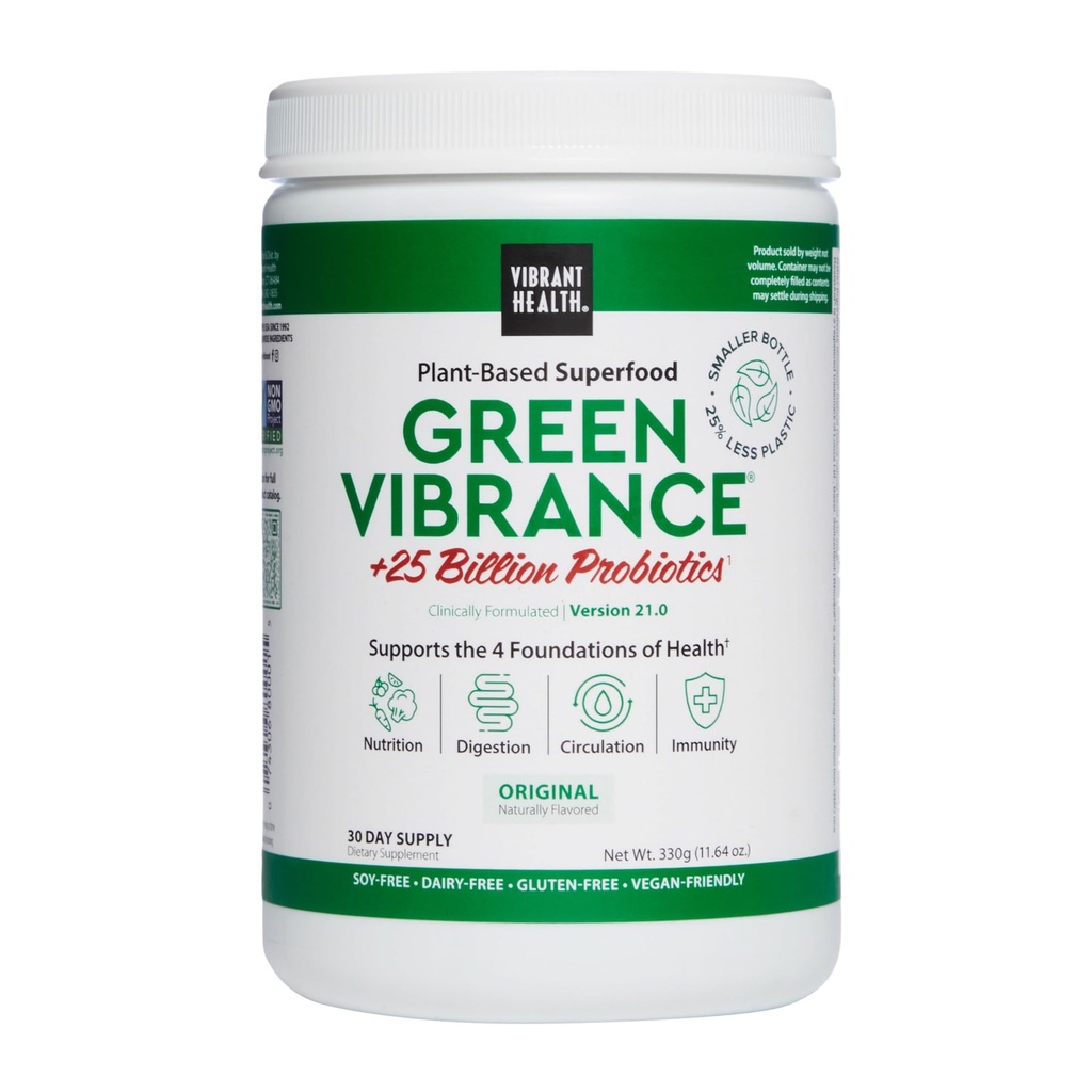 활력 건강, 녹색 활력, 포함 65 식물 기반 Superfoods, 25 억 Probiotics, 섬유, Adaptogens & 효소, 30 서빙