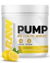 RAW Pump Stim Free Pre Workout (Lemonade) - Non-Stimulant Pre Workout Supplement Powder Nitric Oxide Booster - 운동 중에 사전 운동 보충제 음료 - 40 서빙