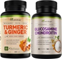 자연의 기초 심황 & 생강 240 ct + 글루코사민 Chondroitin 90 ct
