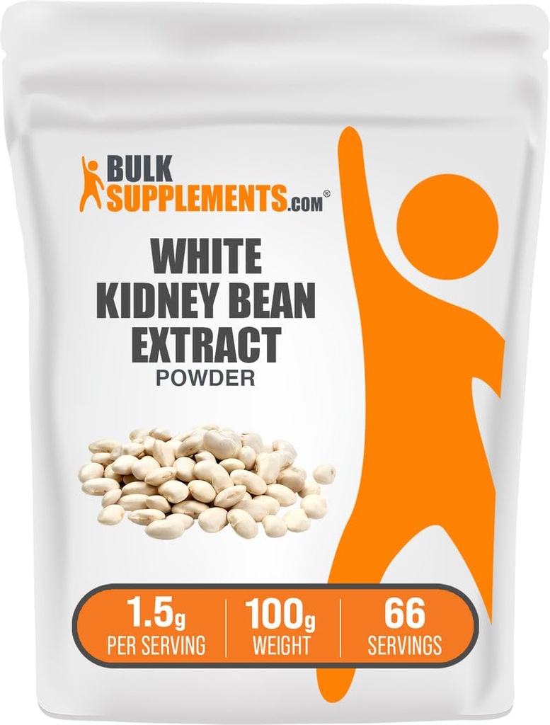 벌크Supplements.com 백색 신장 콩 추출물 분말 - 백색 신장 콩 분말 - 초본 보충교재 - 글루텐 자유로운, 봉사 당 1.5g, 100g (3.5 oz) (1의 포장)