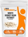 벌크Supplements.com 백색 신장 콩 추출물 분말 - 백색 신장 콩 분말 - 초본 보충교재 - 글루텐 자유로운, 봉사 당 1.5g, 100g (3.5 oz) (1의 포장)