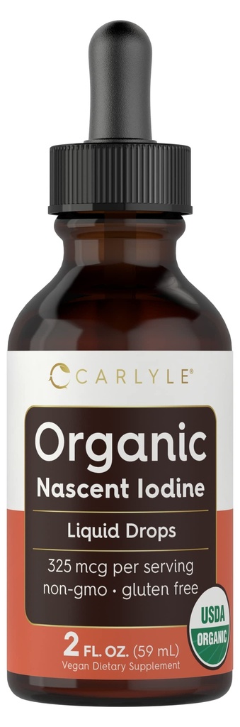 Carlyle Organic Nascent Iodine Liquid Drops | 2 fl oz | Vegan Supplement | 비 GMO, 글루텐 프리