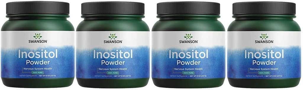 Swanson 100 % 순수 Inositol 분말 - 자연 보충 촉진 초점 및 휴식 - Nerve & Cellular Support- (8oz) 4 팩