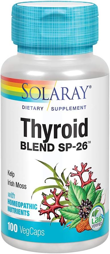 SOLARAY Thyroid Blend SP-26 | 초본 Blend w/Cell Salt Nutrients to help Support 건강한 Thyroid Function | 비 GMO, Vegan | 100 Serv | 100 VegCaps