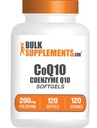 BulkSupplements.com CoQ10 200mg Softgels - 심장 건강을 위해, Coenzyme Q10 200mg 보충, 글루텐 무료, 봉사 당 1 Softgel, 120 조사 (패치 1)