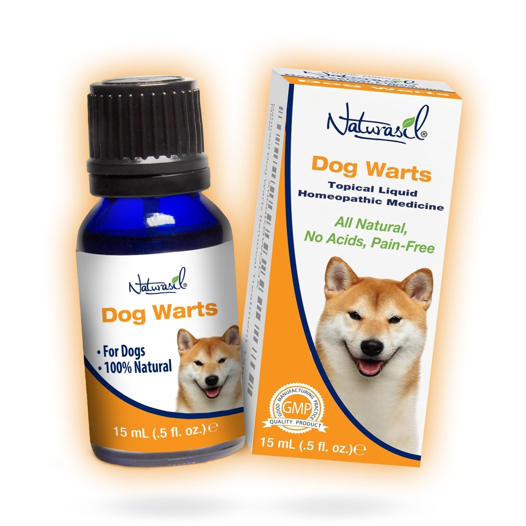 Naturasil의 모든 자연 개 워츠 제거제 - 순수 Thuja & 식물은 애완 동물에 대한 토탈 워트 & 스킨 블레미시 제거제에 대한 추출 | 빠른 행동, Gentle & Pain-Free | No Acids | Dogs 3+ Months | 15mL