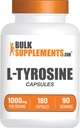 BulkSupplements.com L-Tyrosine 1000mg 캡슐 - 티로신 보충, 티로신 캡슐, 티로신 1000mg - 비 Essential 아미노산 보충, 서빙 당 2 캡슐, 180 캡슐