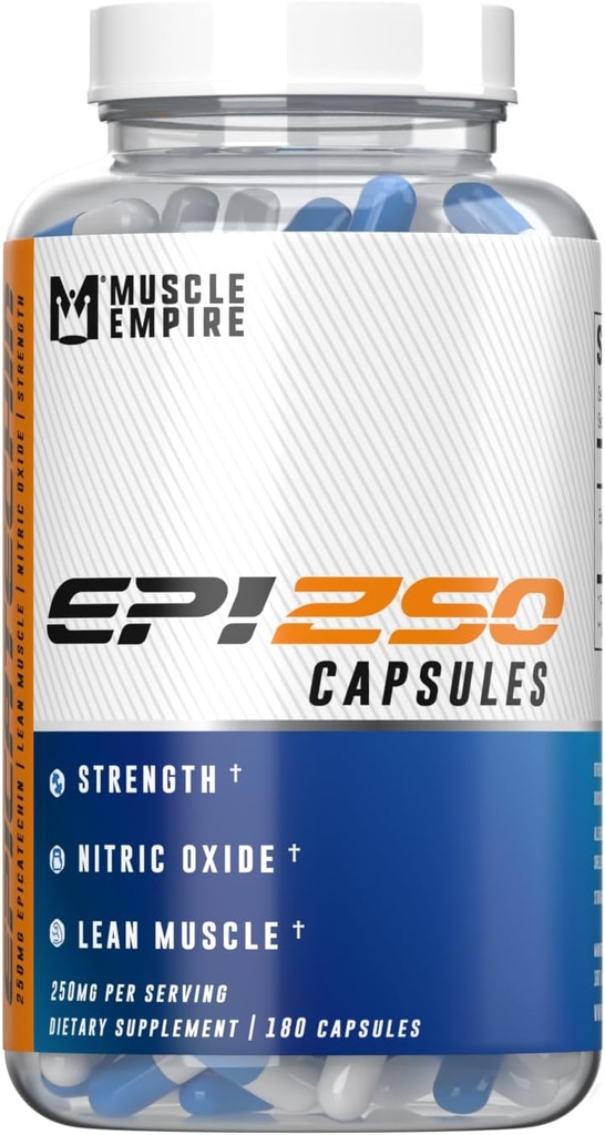 Epicatechin 추출물 캡슐 | EPI 250mg | 180 알약 조사 | Lean 근육 성장, Nitric 산화물 승압기 & Myostatin Inhibitor 지원
