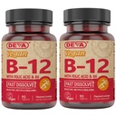 DEVA Vegan 비타민 B12 빠른 용해 보충교재 - 1000 Mcg Methylcobalamin B12, Folic 산, B6 - 레몬 맛 - 90의 Dissolvable 정제, 2 팩을 가진 한 번 당 일 복잡한