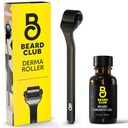 Beard Club Derma 롤러 & Beard 성장 기름 - 얼굴, 몸 & Scalp를 위한 540의 티타늄 Microneedles를 가진 Microneedling 롤러 - Sandalwood & Cedar Beard 기름을 가진 Beard 롤러
