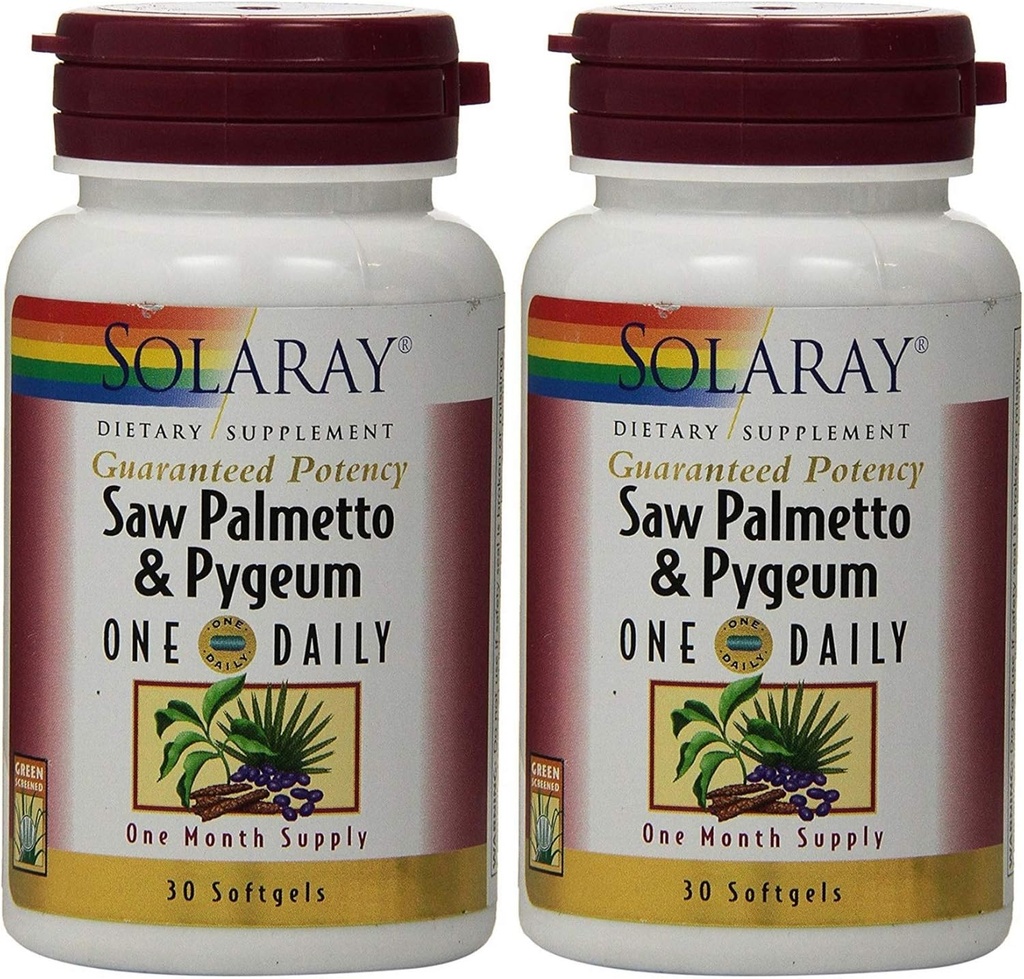 Saw Palmetto 과 Pygeum 한 매일 30 Softgel (포장 2) Solaray