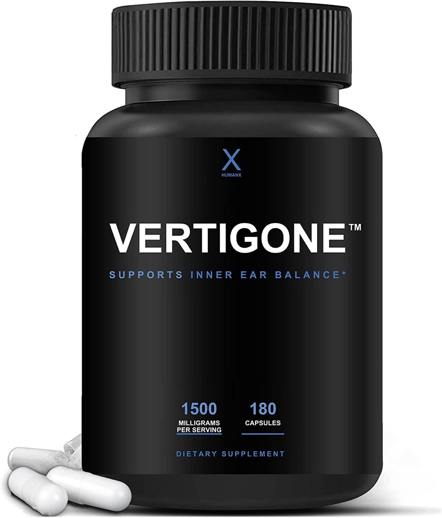 HUMANX VertiGone - Vertigo Relief - Time-Tested Ingredients - 고대 자연적인 안 귀 균형 보충교재 - Relieves Dizziness, Nausea, Spinning & Swaying Sensations - 비 GMO - Dizzy Aid 알약
