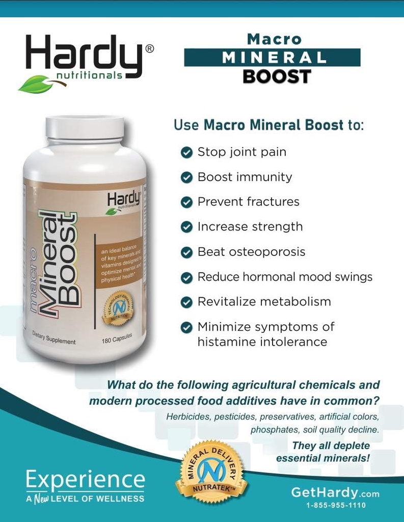 Macro Mineral Boost - 비타민 C, D, K, 칼슘, 인, 마그네슘 및 마그네슘, Ultra Absorbable을 가진 Bone & Teeth 건강을 위한 고강도 칼슘 보충교재