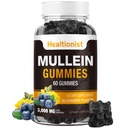 1 팩 설탕 무료 Mullein Gummies - Lung Cleanse, 3000MG Mullein 보충, 유기 Mullein Drops Gummy with Quercetin & Bromelain for Lung, 소화 건강 및 면역 90Ct