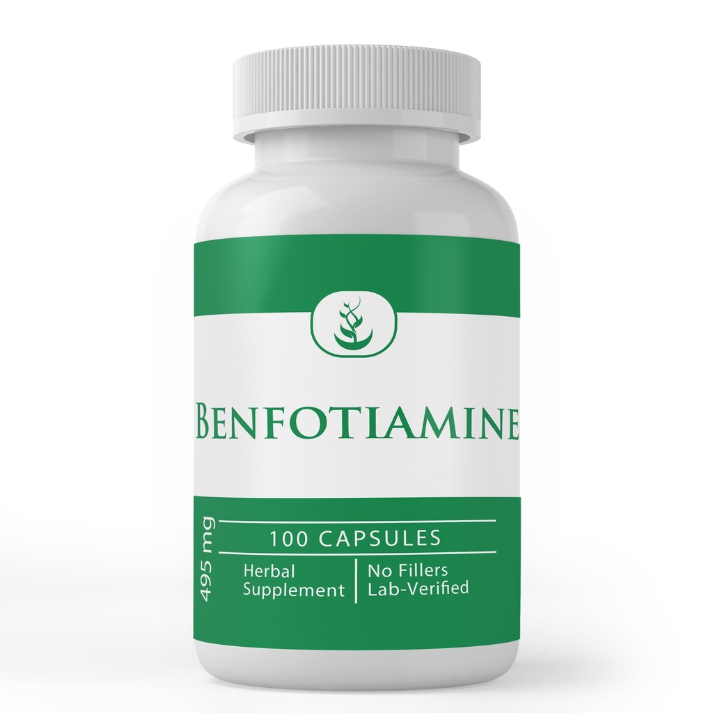 PURE ORIGINAL INGREDIENTS Benfotiamine, (100 캡슐) 항상 순수, 첨가제 또는 필러 없음, 실험실 검증