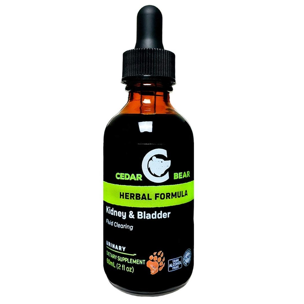 Cedar Bear Kidney & Bladder는 Soothes, Tonify 및 Supports Proper Fluid Dynamics for The Bladder 및 Urinary System 2 Fl Oz의 액체 초본 보충을 혼합