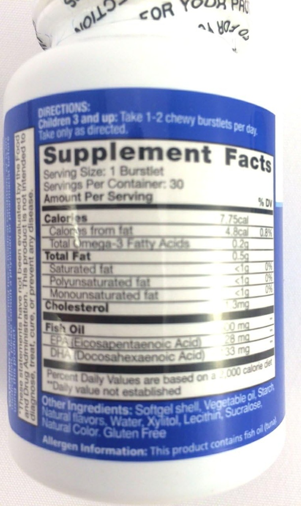 아이 똑똑한 안녕 DHA Omega-3 물고기 기름 30 ea, Chewable Burstlets, 베리, 2의 포장