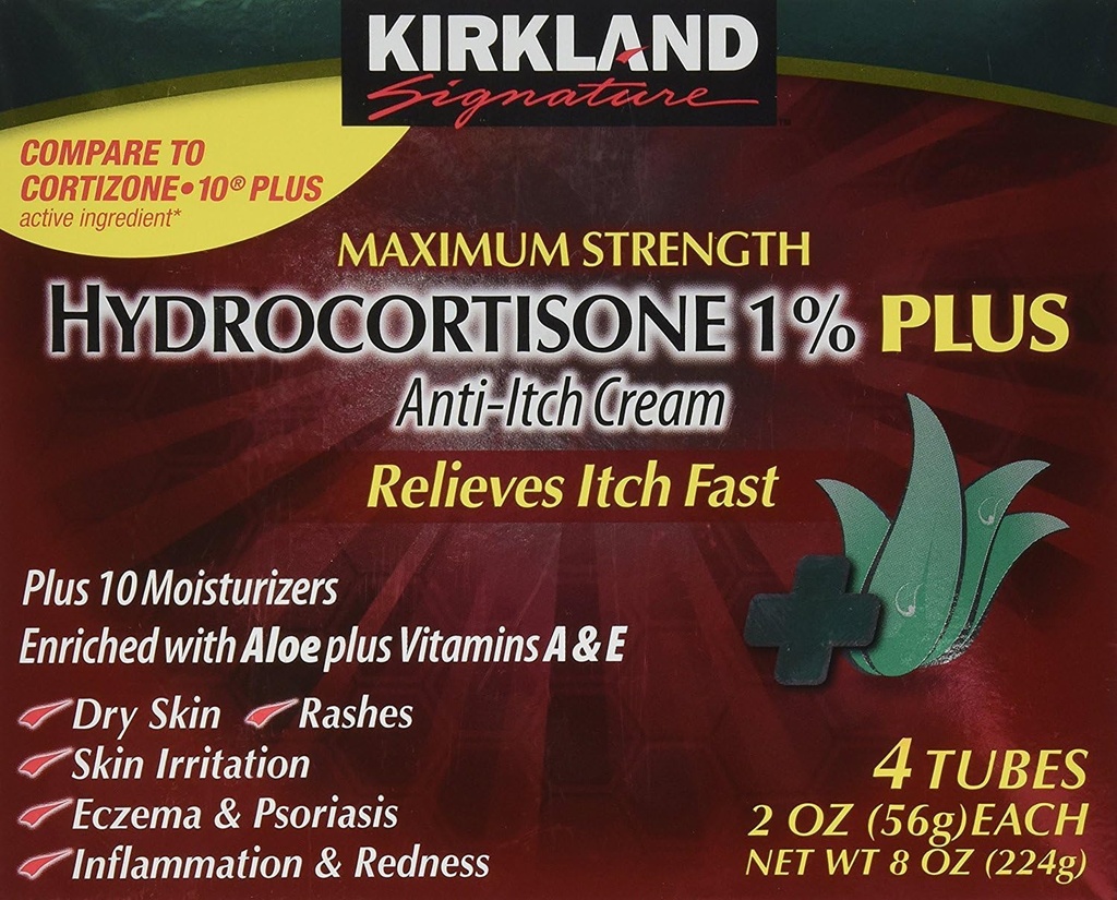 Kirkland Hydrocortisone %1 크림, 2 온스 (팩 4)