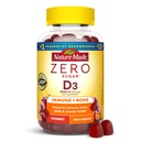 Nature Made Zero Sugar 비타민 D3 Gummies 2000 IU (50 mcg) 서빙 당, 뼈 & 면역 지원, Aspartame 무료, 110 비타민 D Gummies, 55 일 공급