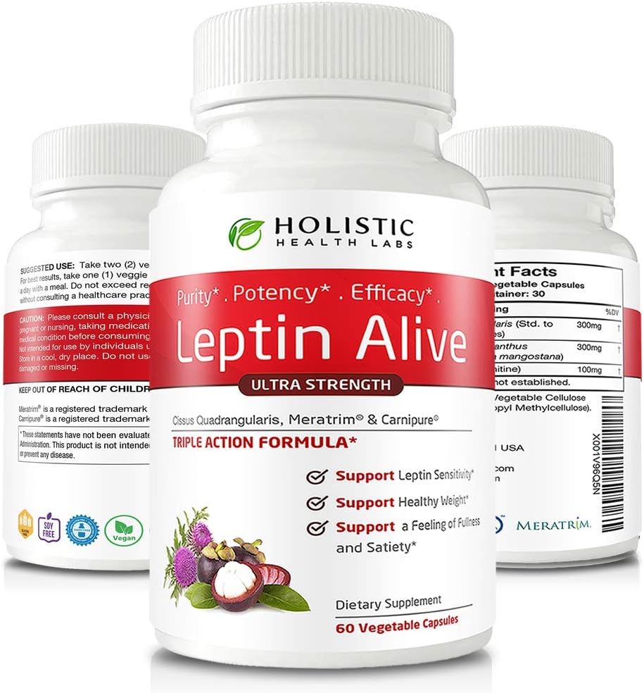 여성을 위한 Holistic Health Labs 최대 Leptin 무게 관리, 여분 힘 - MeraTrim, Carnipure 및 Cisssus Quadrangularis 자연적인 Metabolism 지원 및 Cravings 관리. 60의 Veggie 캡슐