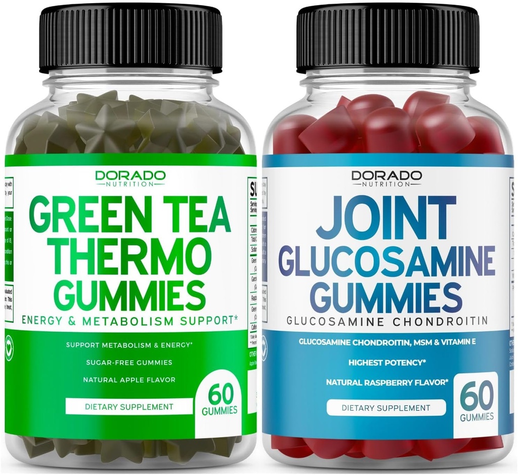 녹차 뚱뚱한 가열기 체중 감소 (60의 Gummies) 남자 & 여자를 위한 식욕 억제 체중 감소 보충교재 및 Glucosamine Chondroitin 합동 보충교재 (60의 조사) 합동 보충교재 성인을 위한