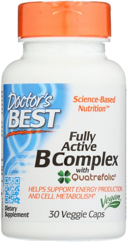 의사의 최고의 완전 활성 B Complex, 비 GMO, 글루텐 무료, Vegan, Soy 무료, 지원 에너지 생산, 30 Veggie Caps