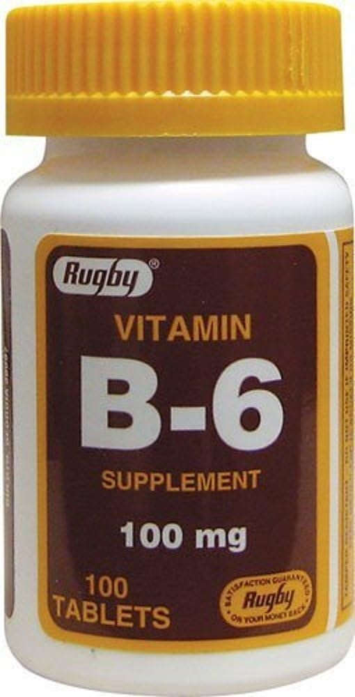 럭비 비타민 B-6 정제, 100mg, 100ct (3 팩)