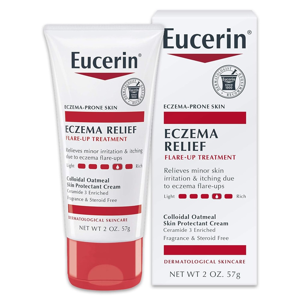 Eucerin Eczema Relief Flare-up Treatment - Eczema-Prone 스킨을위한 즉각적인 완화 - 2 oz. 뚱 베어