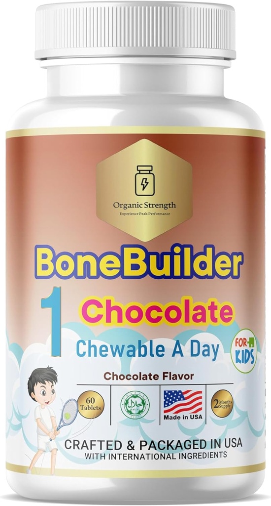 Kids Bone Builder 1 Chewable A Day Halal Vitamins Chocolate flavor for Age 4-12 60 서빙