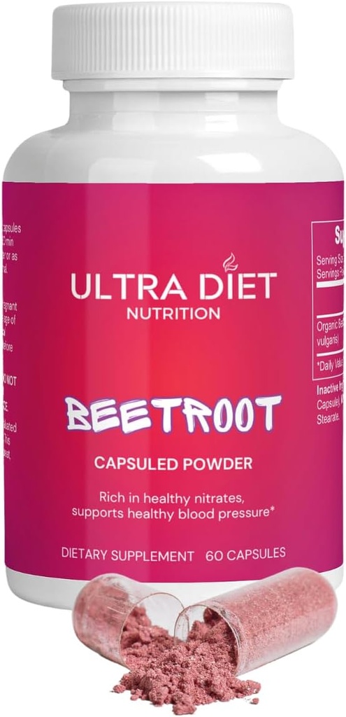 유기 Beetroot 캡슐, 1300mg의 니트로 산화물, 100% 자연적인, 비 GMO의 60의 캡슐