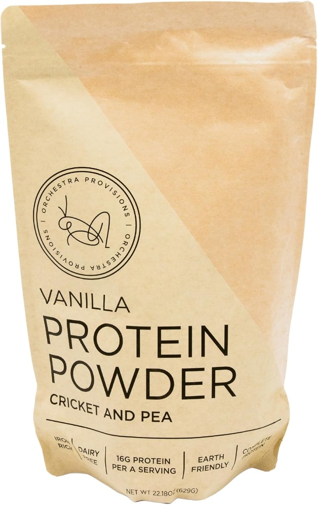 바닐라 크리켓과 완두 단백질 분말 혼합, 완전 단백질 16g, Lactose-Free, Whey-Free