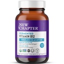 새로운 장 발효 비타민 B12 1,000 mcg, USDA 유기, 셀룰러 에너지 + 건강한 혈액 세포, 공인 채식주의자, 글루텐 무료 - 60 개