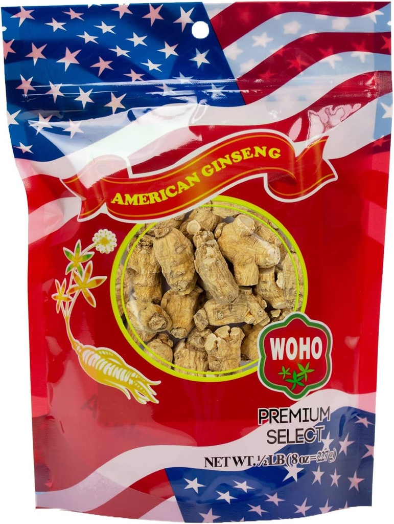 WOHO Short Extra 대형 미국 인삼 뿌리 8 oz 가방