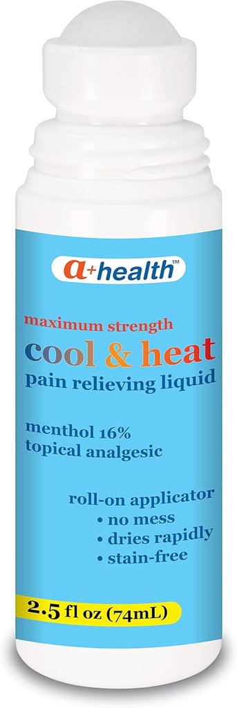 A+Health 차가운 & 열 고통 구호 액체, Menthol 16%의 최대 힘, 미국, 2.5 fl Ounces (CoolHeat)에서 만드는 목록