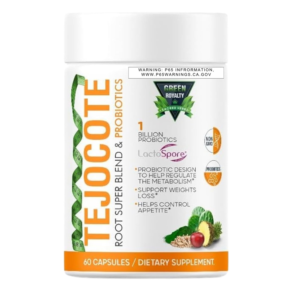TEJOCOTE 뿌리 최고 혼합 & PROBIOTICS (60Cap) 체중 감소 프리미엄 다이어트 보충 | 1 억 PROBIOTICS | 지원 체중 감소 |도움 제어 식욕 - 2 개월 공급