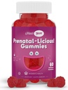 Maxi Health Women's Organic Prenatal Gummies - Kosher Cherry는 Pre Natal Gummy - Fetal Development 용 Folic Acid 및 Iron이있는 여성을위한 예비 비타민, 60 카운트