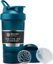 단백질 분말, 고전적인 V2 ProStak 시스템, 22-Ounce, Ocean Blue 용 Pill 주최자 및 스토리지가있는 BlenderBottle Shaker 병