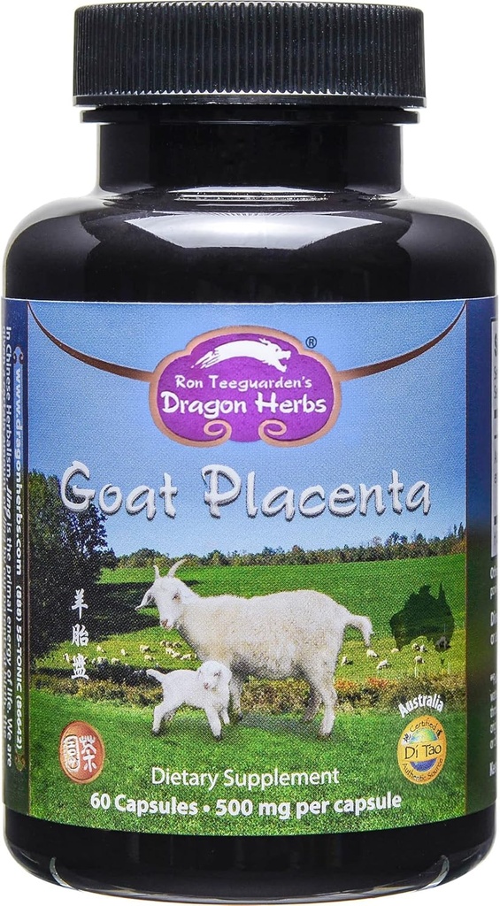 드래곤 허브 - Goat Placenta 캡슐 - 500 mg - 60 캡슐