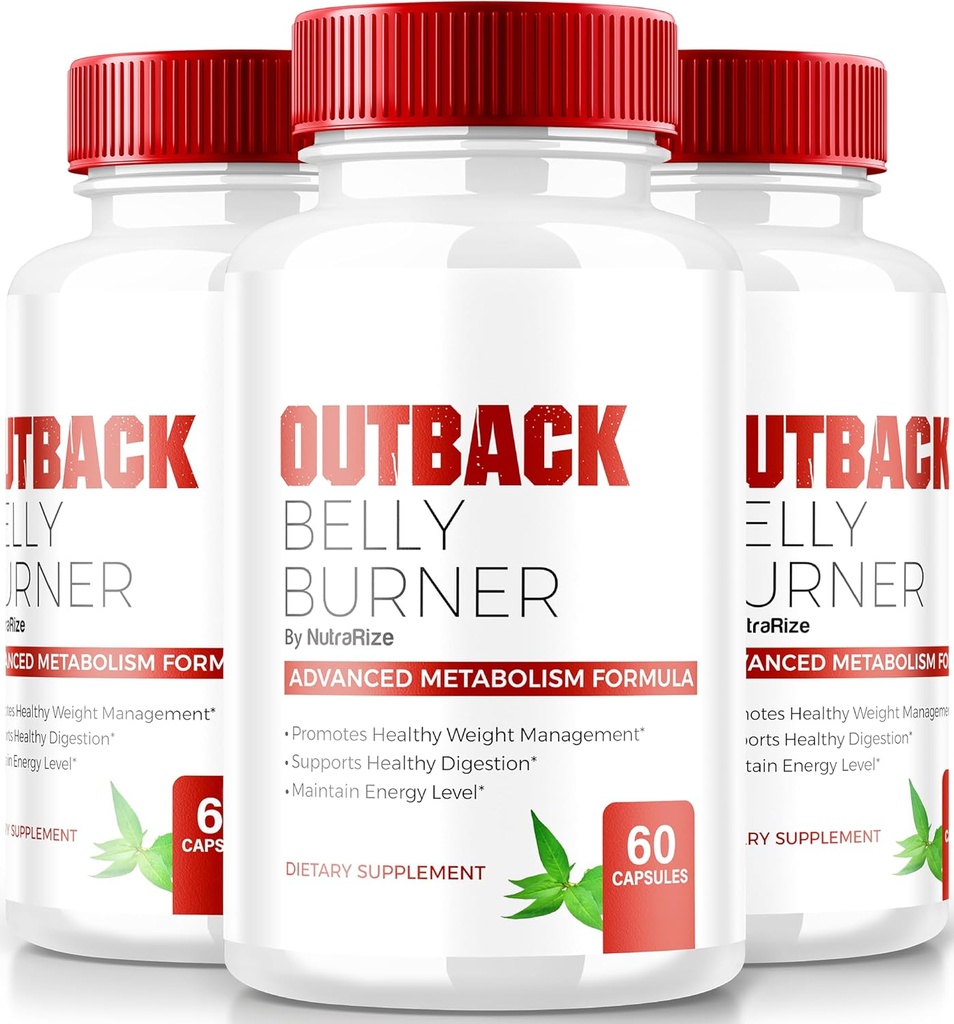 (3 팩) Outback Belly Burner 알약, 프리미엄 아웃 백 배 버너 Keto 캡슐, 모든 자연 Keto 체중 감량 보충 피트니스 및 바디 목표 지원, 공식 아웃백 BellyBurner (180 캡슐)
