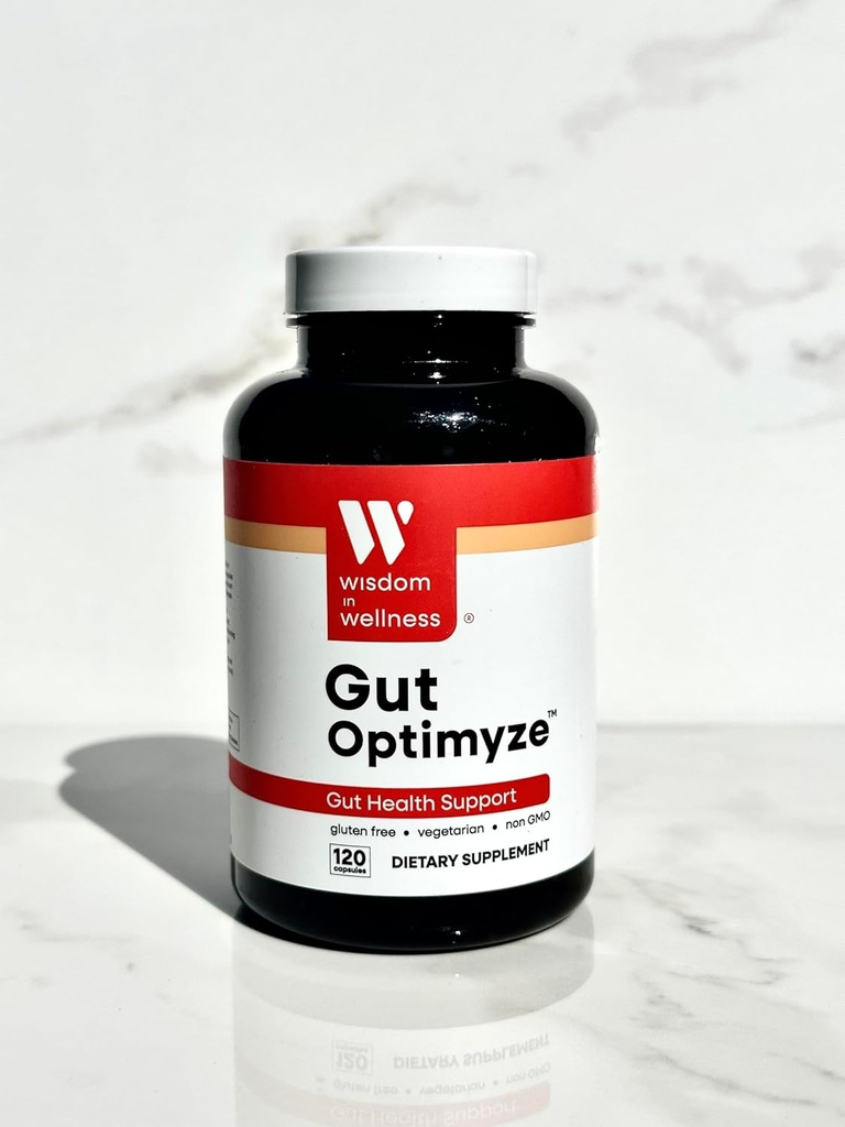 웰빙 Gut Optimyze의 지혜 - 120 소화 건강 캡슐 - Gut 건강을위한 비타민 및 Probiotics - 남성 및 여성을위한 완전한 - 소화 Gut 건강 알약 - 건강한 Gut Probiotics