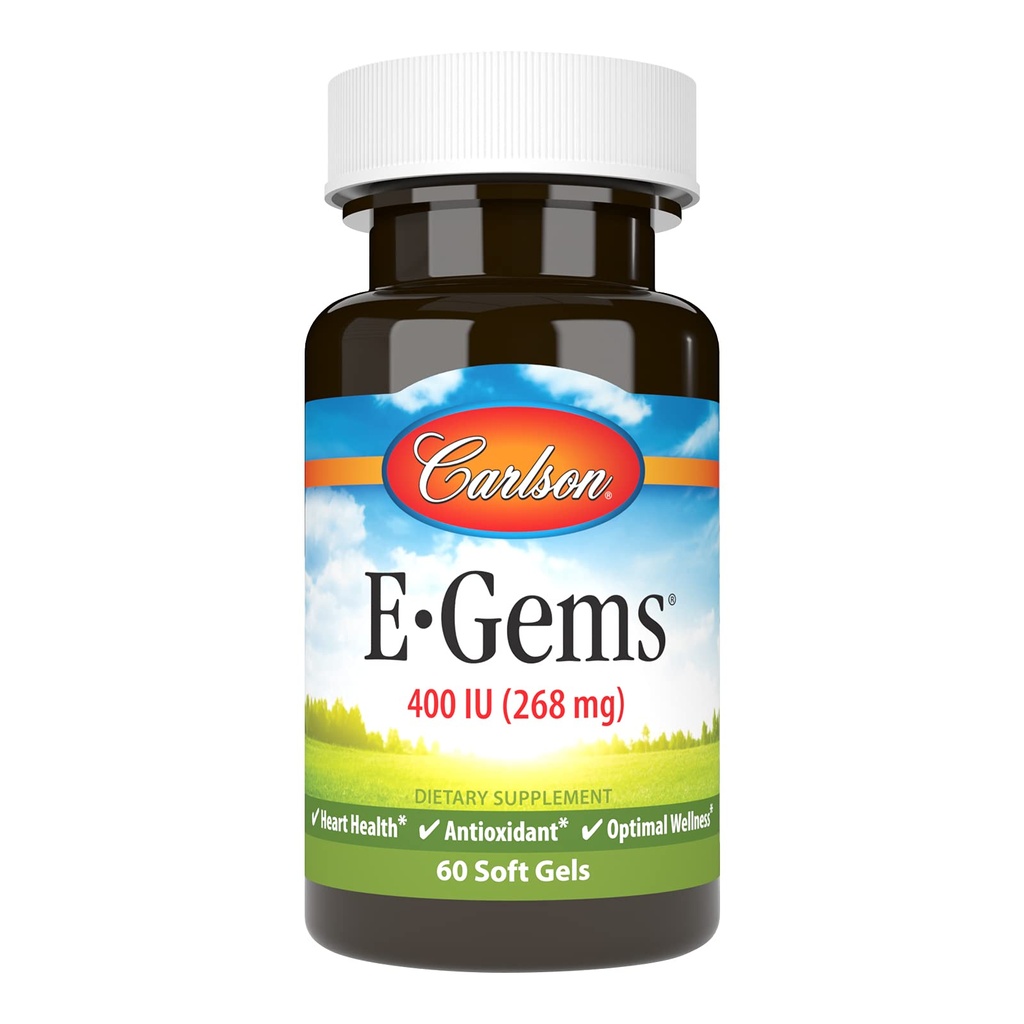 Carlson Labs E-Gems 자연적인 비타민 E, 400 IU, 60 Softgels