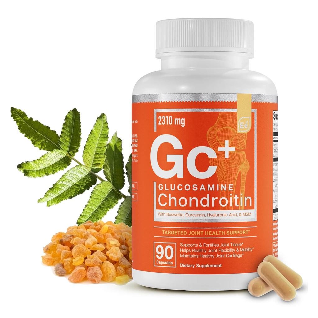 성분 글루코사민 Chondroitin MSM Boswellia Serrata Hyaluronic 산 보충교재 합동 지원 Flexibility를 위한 산화 보충교재 - 90의 캡슐