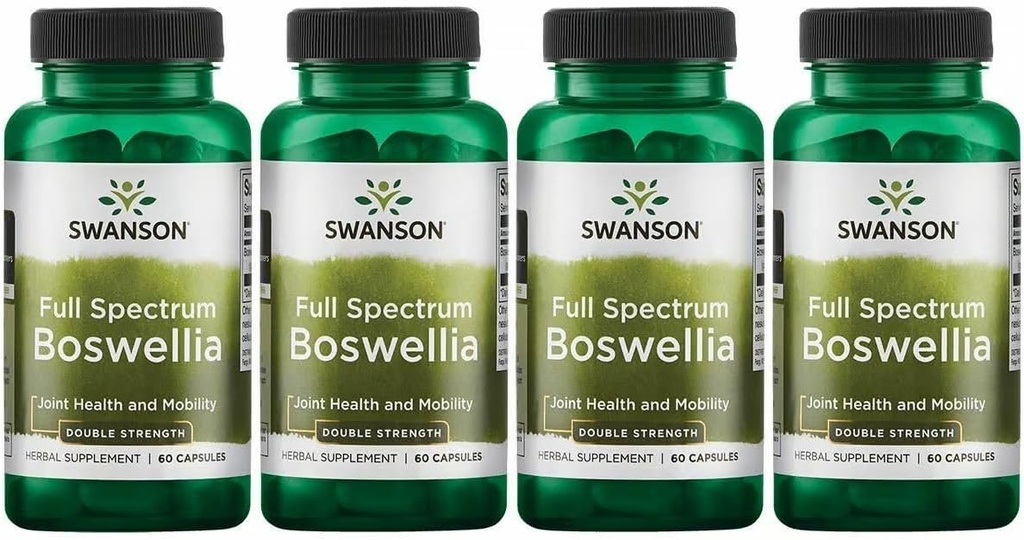 Swanson Double Strength Boswellia-Herbal Supplement는 합동 융통성 & Mobility Support-Made w/Boswellia Serrata 수지 (60의 캡슐, 800mg 각각) 4 팩을 위한 합동 지원 Ayurvedic 허브를 승진시킵니다