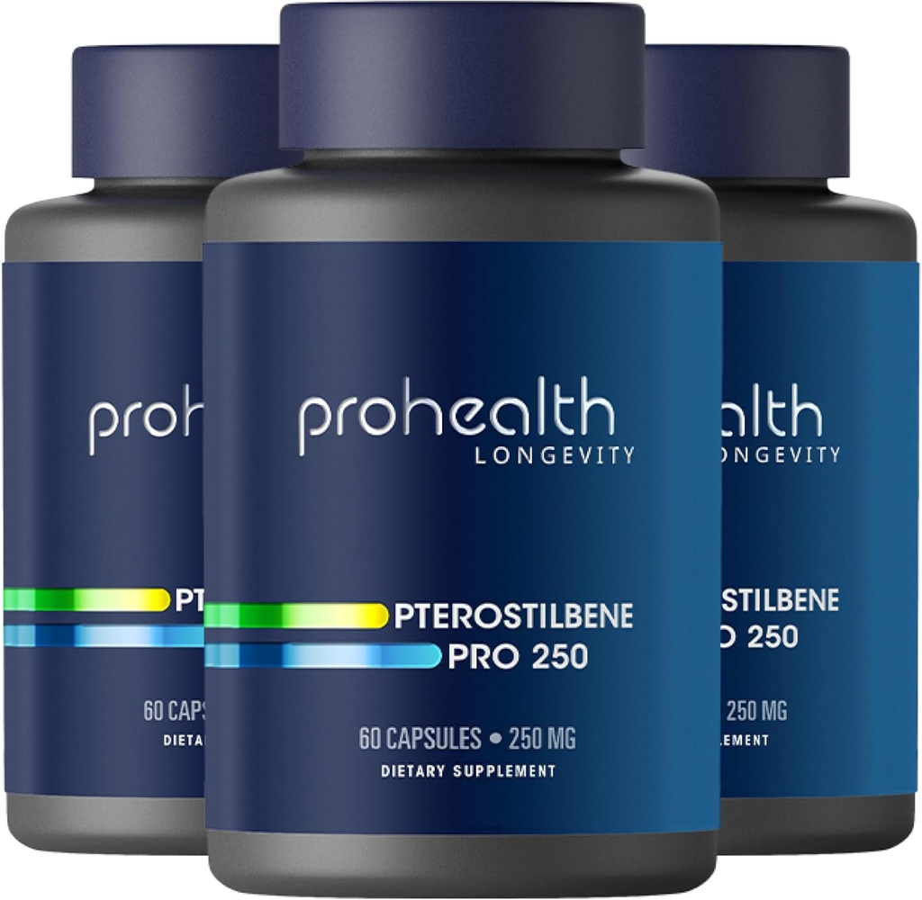 Pterostilbene 보충교재 (250mg, 60의 캡슐) | 임상적으로 입증된, 심장 & 뇌 건강을 위한 3 부분 시험된 산화제 | 활성화 Longevity 유전자 (3 팩)