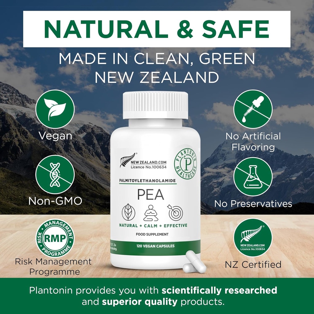 Palmitoylethanolamide Pea 보충교재 600mg - Micronized Pea는 99% - 2 달 공급을 보충합니다 - 합동 안락을 위한 진보된 자연적인 지원