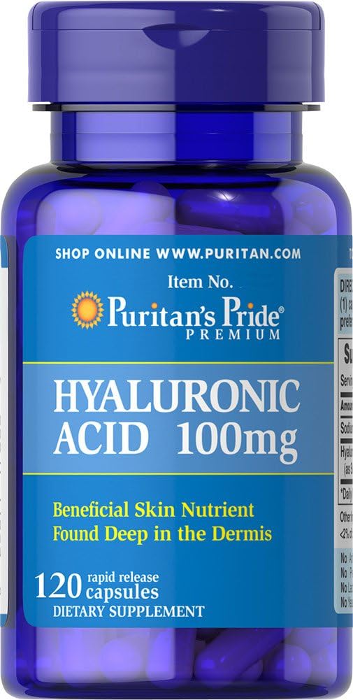 Puritan의 Pride Hyaluronic 산 100 mg 캡슐, 120 조사