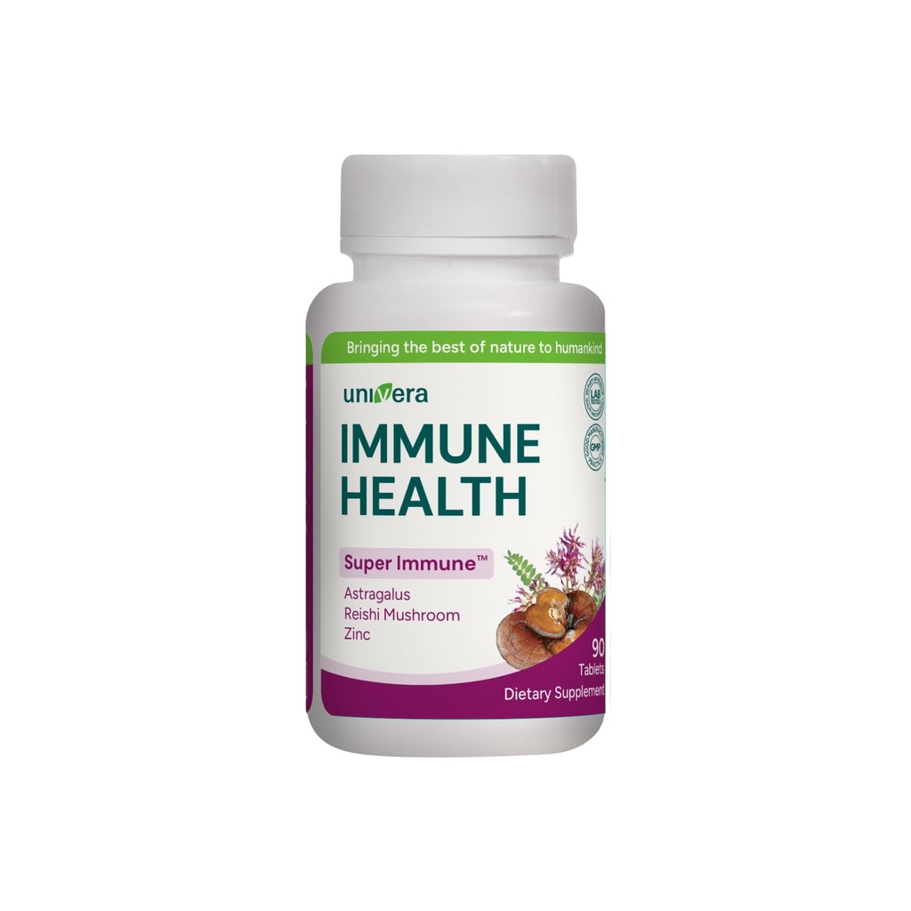 Univera 슈퍼 면역 : 면역 건강을위한 프리미엄 초본 공식 - Reishi 버섯, Astragalus, Schisandra & Eleuthero 추출물 - 90 정제