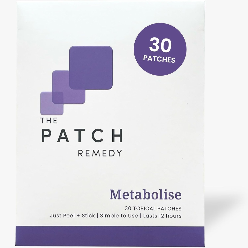 패치 Remedy Metabolise 패치 | 5-HTP, Guarana, L-Carnitine, Fucus, 아연, Yerba Mate, 라즈베리 케톤 | 30 패치