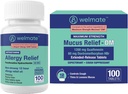 WELMATE 총 호흡 건강 뭉치: 알레르기 기복 Fexofenadine HCl 60mg (100 Ct) 12-Hour 비 Drowsy 항히스타민 + 최대 힘 Mucus 기복 DM 1200mg Guaifenesin & 60mg DXM (100 Ct)